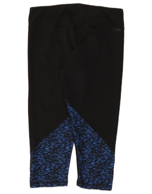 Adidas Climalite Capri Leggings UK 16/18 Large Noir Moucheté