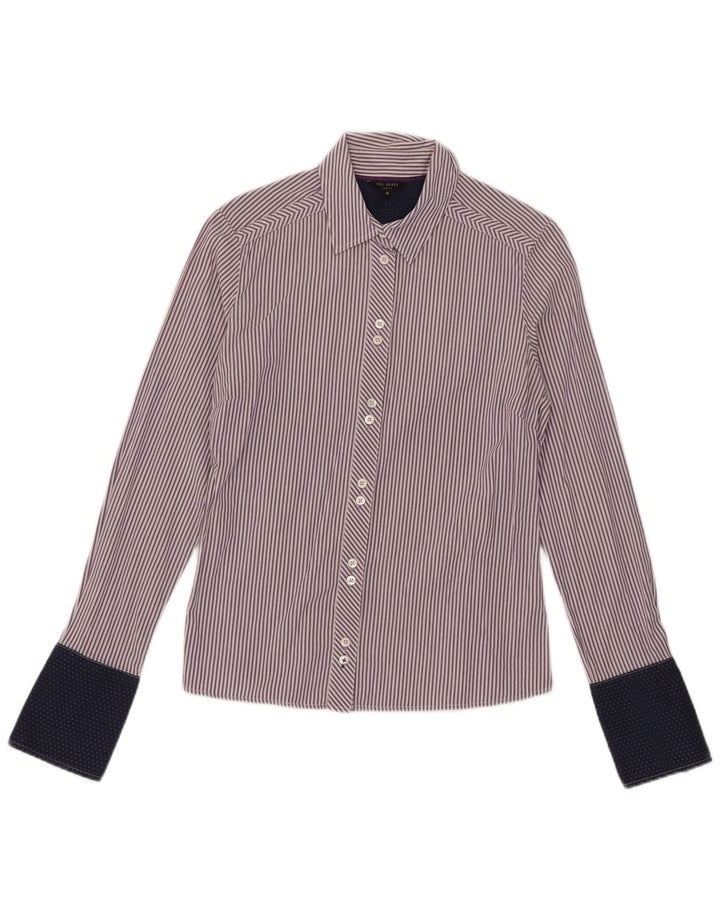 Ted Baker Chemise Femme Taille 4 Large Violet Rayé