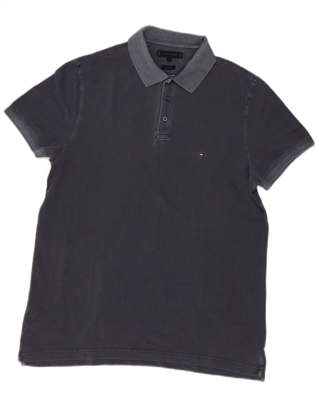 Tommy Hilfiger Polo coupe classique pour homme, grand bleu marine