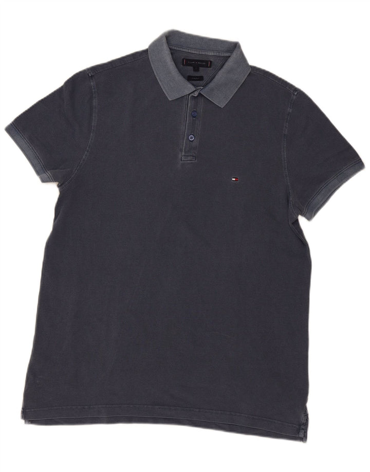 Tommy Hilfiger Polo coupe classique pour homme, grand bleu marine