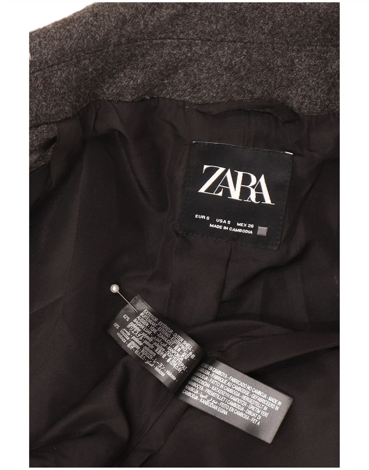 Zara Veste blazer surdimensionnée à double boutonnage pour femme UK 10 Petit Gris