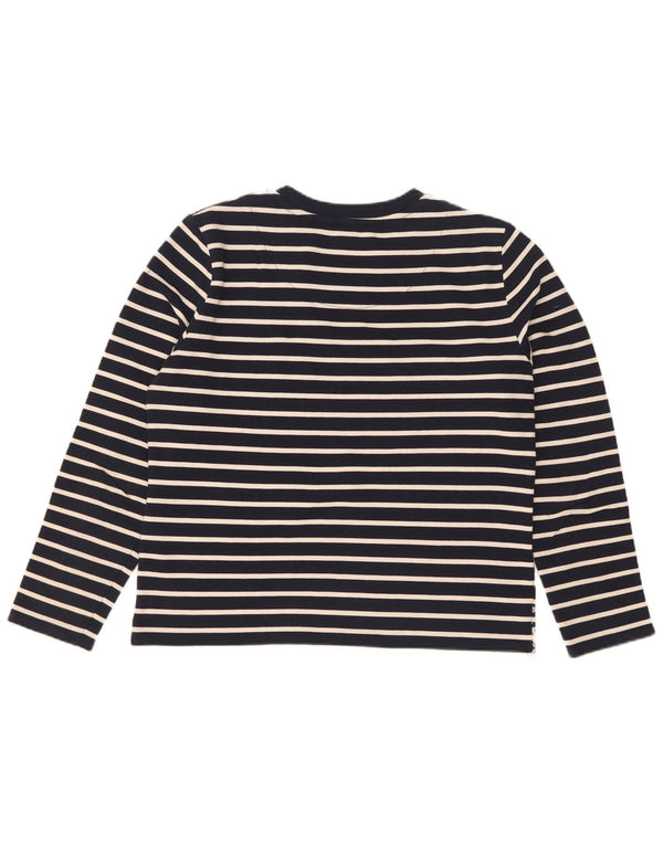 Superdry Haut oversize à manches longues pour femme UK 10 Small Bleu marine rayé