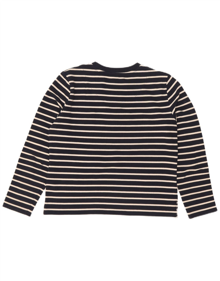 Superdry Haut oversize à manches longues pour femme UK 10 Small Bleu marine rayé