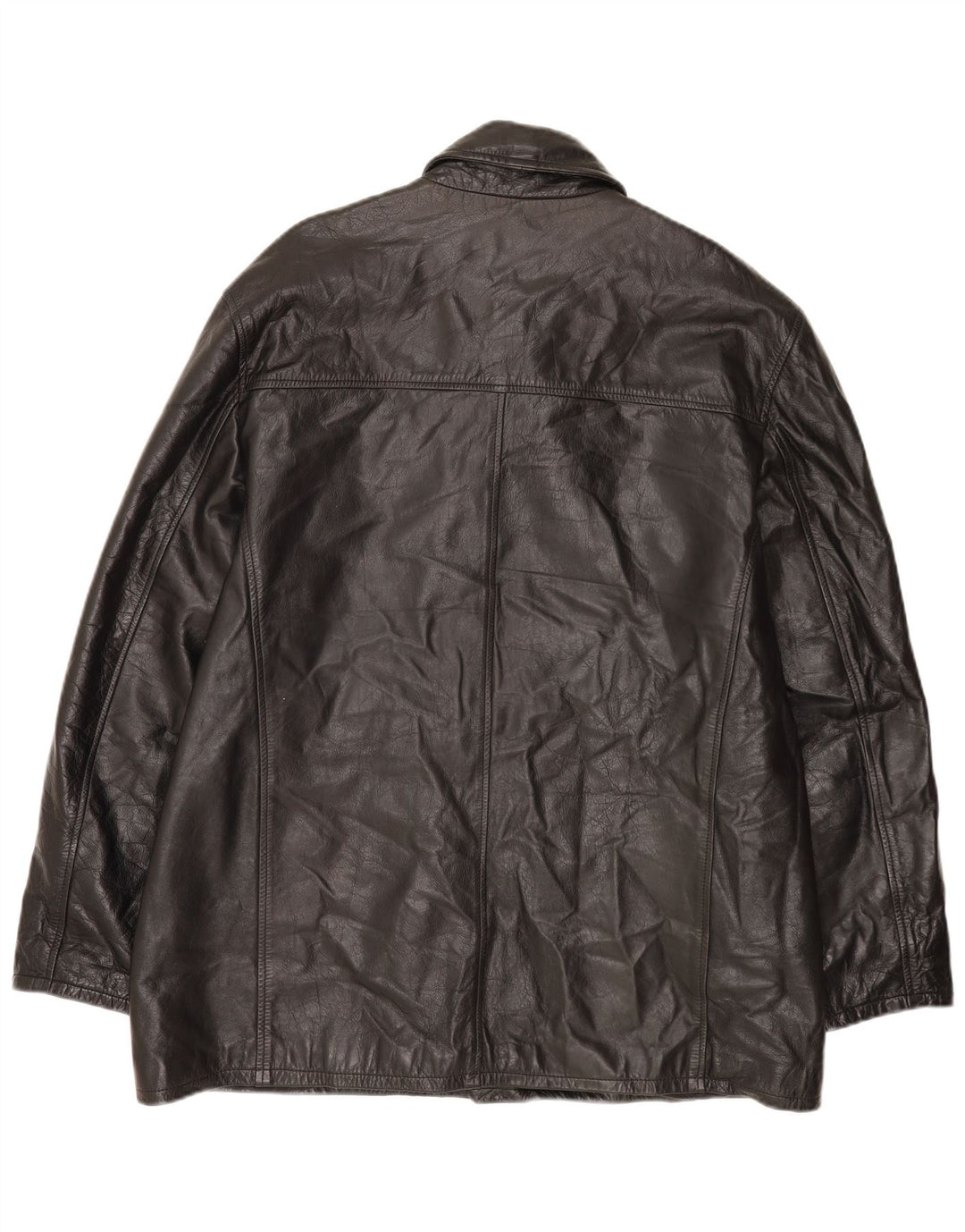 Veste en cuir homme vintage UK 44 2XL Cuir noir