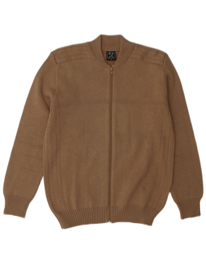 Pull Cardigan Vintage Homme Beige Moyen