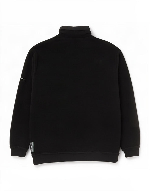 Chervo Sweat-shirt coupe ample à col zippé pour homme UK 32 2XS Noir Polyamide