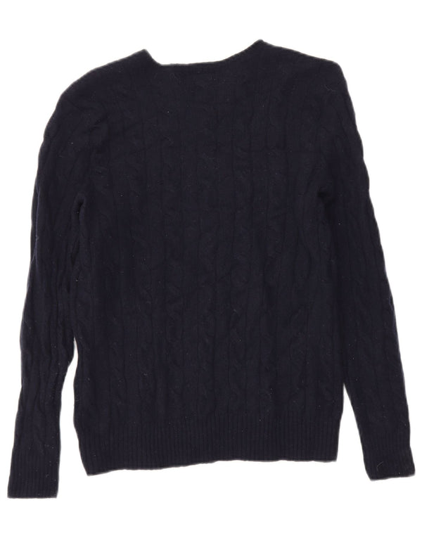 Polo Ralph Lauren Pull ras du cou pour femme UK 8 Petite laine bleu marine