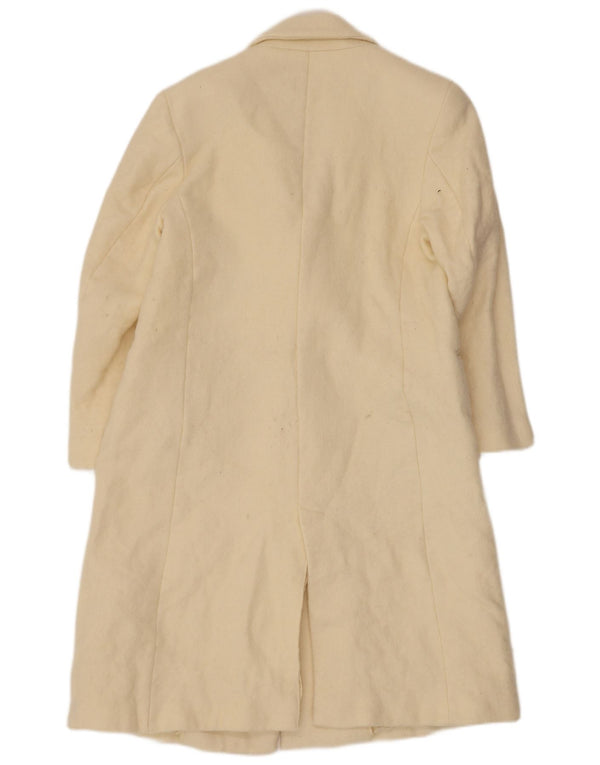 Zara Womens Double Breasted Coat UK 14 Medium Off White Laine