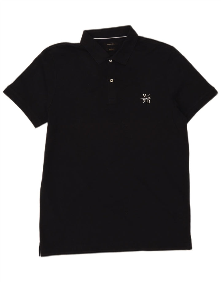 Massimo Dutti Polo Regular Fit Homme Bleu Marine Moyen Coton