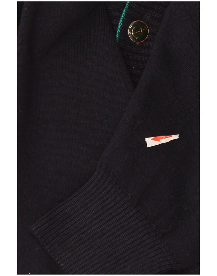 Blue Drake Cardigan pour homme en laine bleu marine