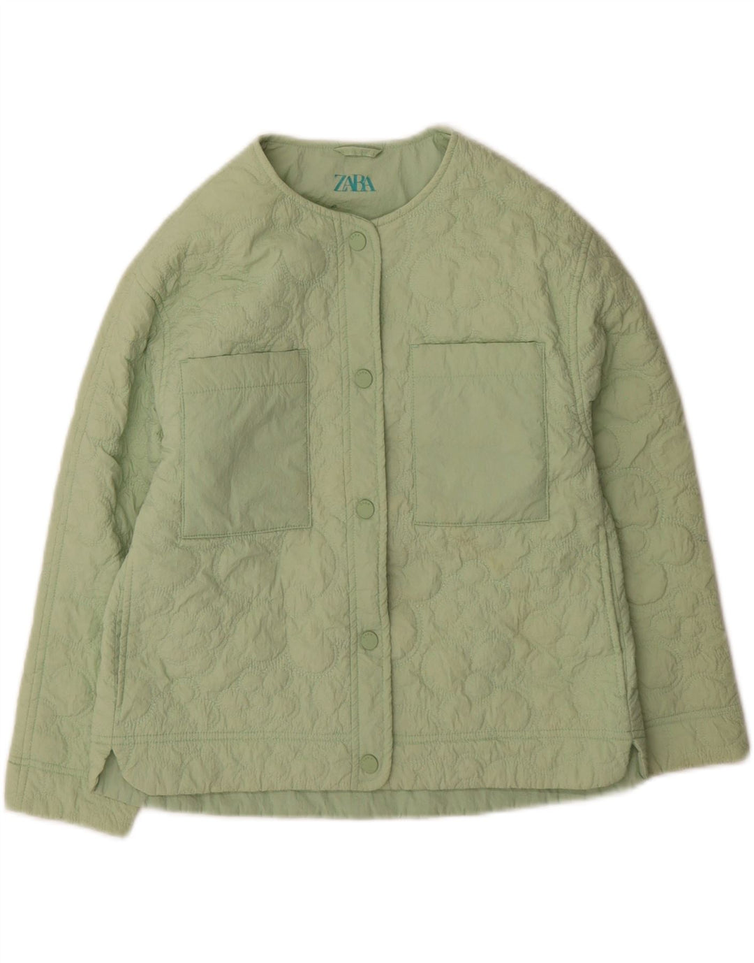 Zara Veste matelassée pour femme UK 4 XS Nylon vert