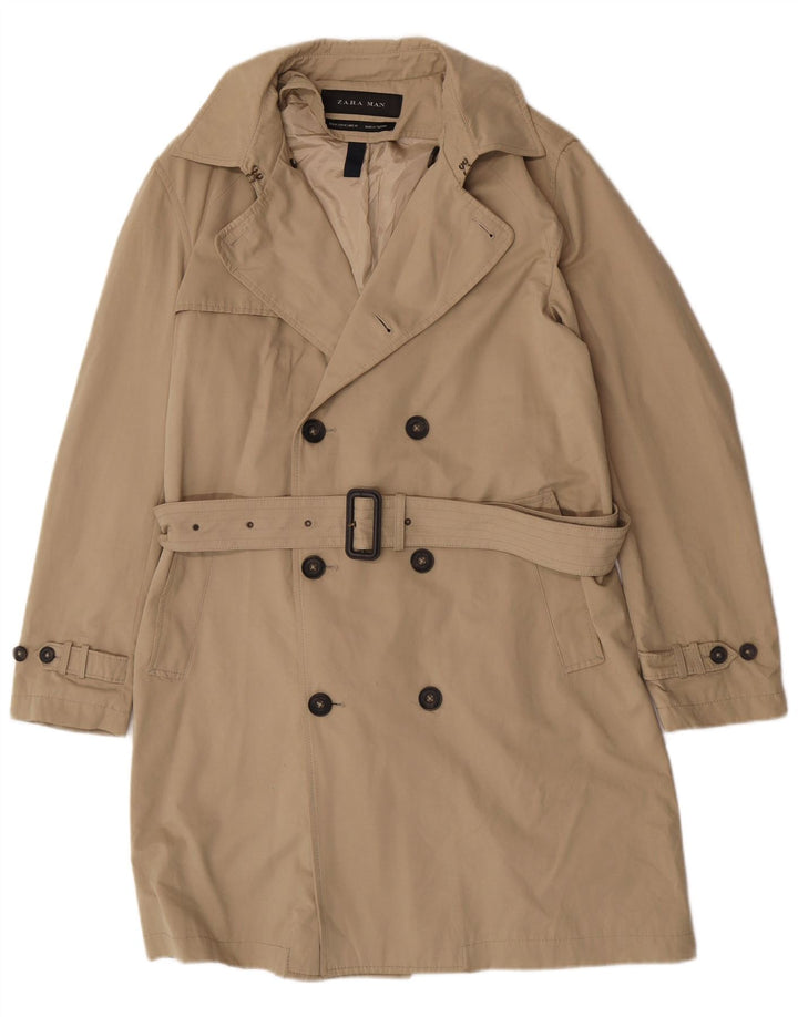 Zara Trench Homme UK 38 Polyester Beige Moyen