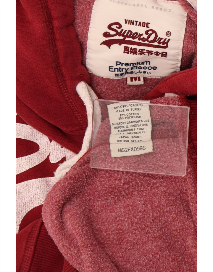 Superdry Pull à Capuche Graphique Homme Rouge Moyen Coton