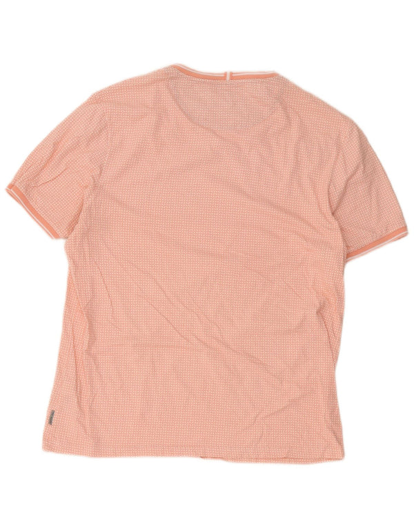 Ted Baker T-Shirt Homme Taille 5 XL Rose Géométrique Coton