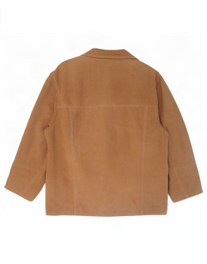Donna Pelle Veste En Daim Femme IT 44 Cuir Beige Moyen