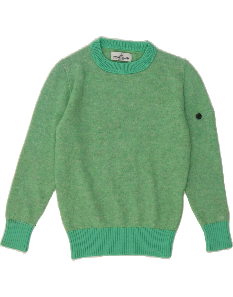 STONE ISLAND Girls Crew Neck Jumper Sweater 6-7 Years Green Vintage Stone Island and Second-Hand Stone Island from Messina Hembry 