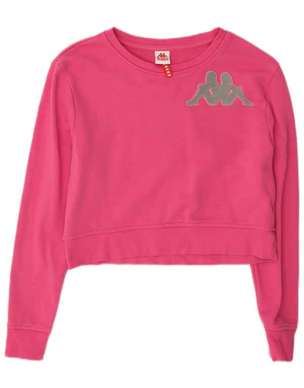 Kappa Sweat-shirt court graphique pour femme UK 10 Petit Rose