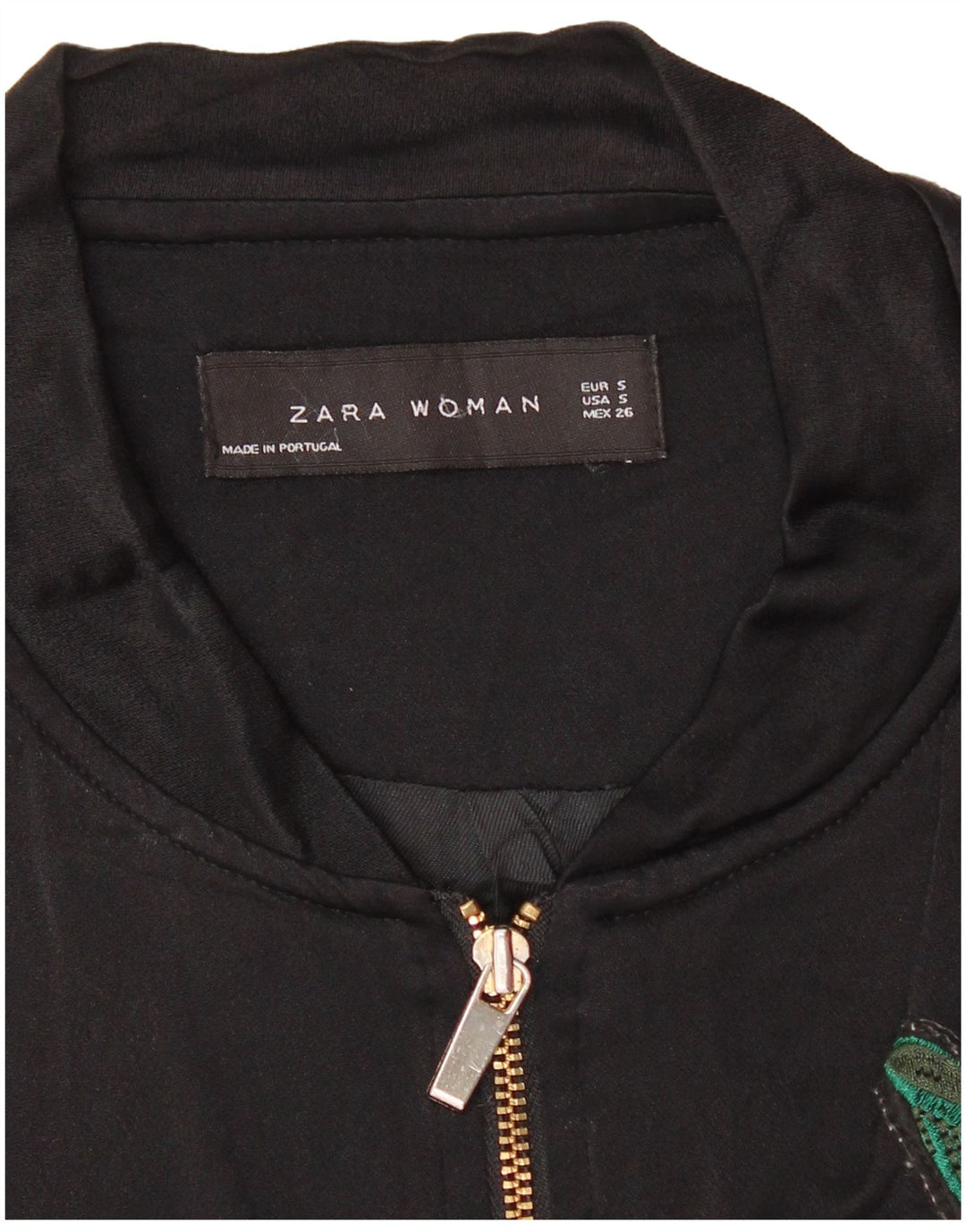 Zara Femmes Graphique Survêtement Top Veste UK 10 Petit Noir Floral