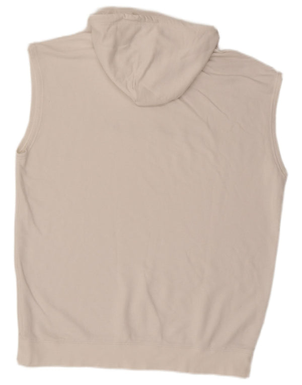 Champion Pull à capuche sans manches pour homme en coton blanc 2XL