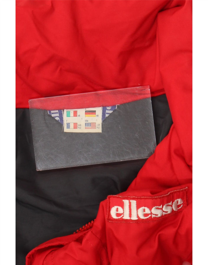 Ellesse Veste coupe-vent à capuche pour homme IT 48 Nylon color block rouge moyen