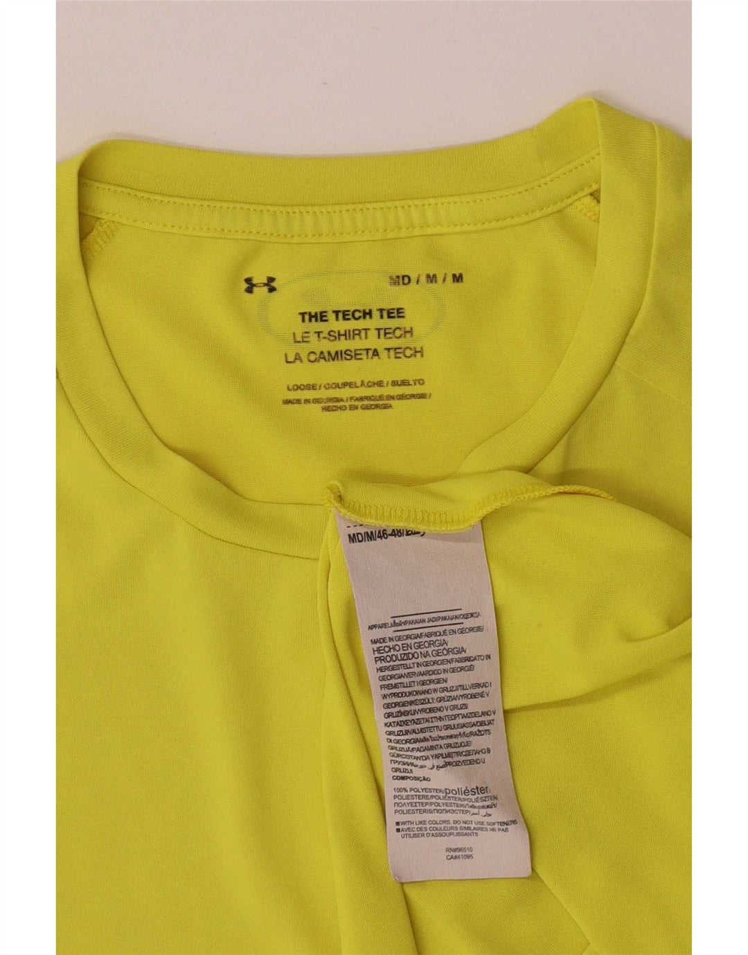 Under Armour T-Shirt Regular Manche Courte Homme Jaune Moyen Polyester