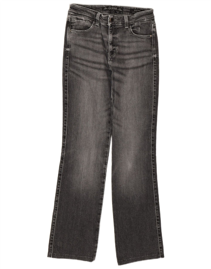 GUESS Jean droit taille moyenne pour femme W27 L30 Gris