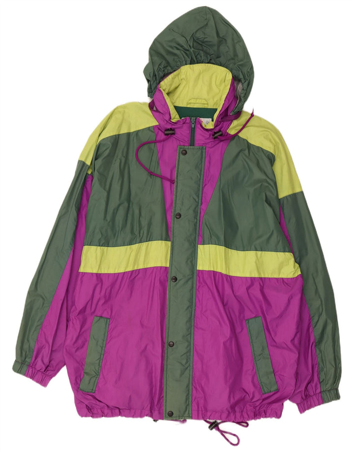 CAMPAGNOLO Veste de pluie à capuche pour homme UK 40 Large Multicolore Colourblock