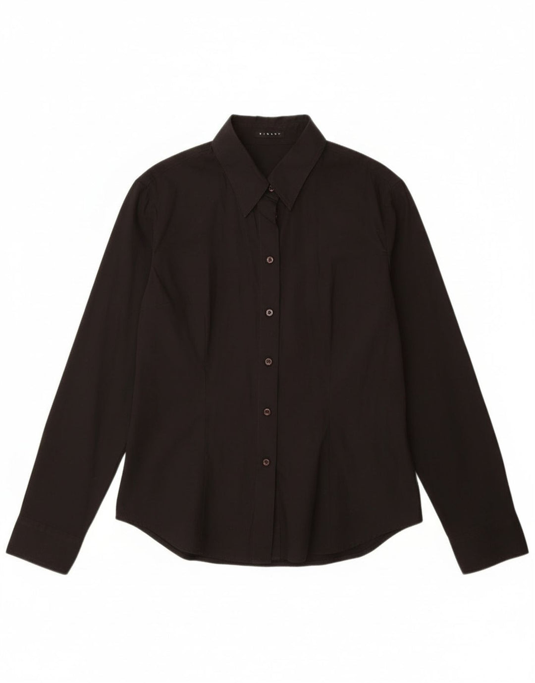 Sisley Chemise Femme UK 14 Large Noir Coton