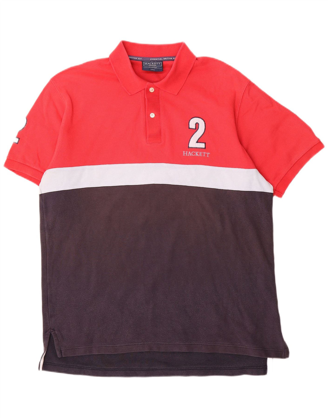 Hackett Polo Graphique Homme Grand Coton Colorblock Rouge