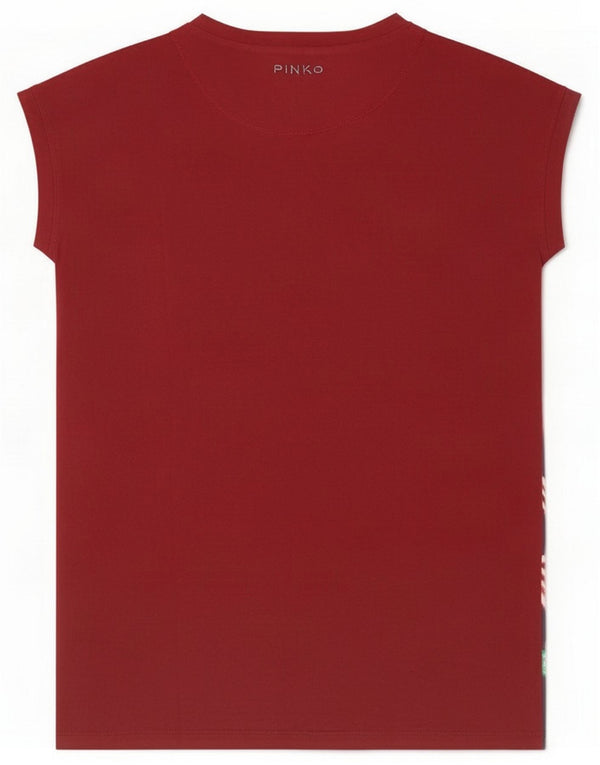 Robe t-shirt graphique pour femme Pinko UK 14 Coton rouge moyen