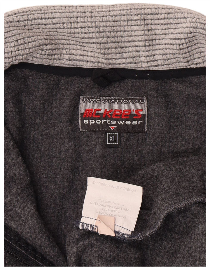 MC Kee's Pull polaire à col zippé pour homme XL Gris Colorblock Polyester