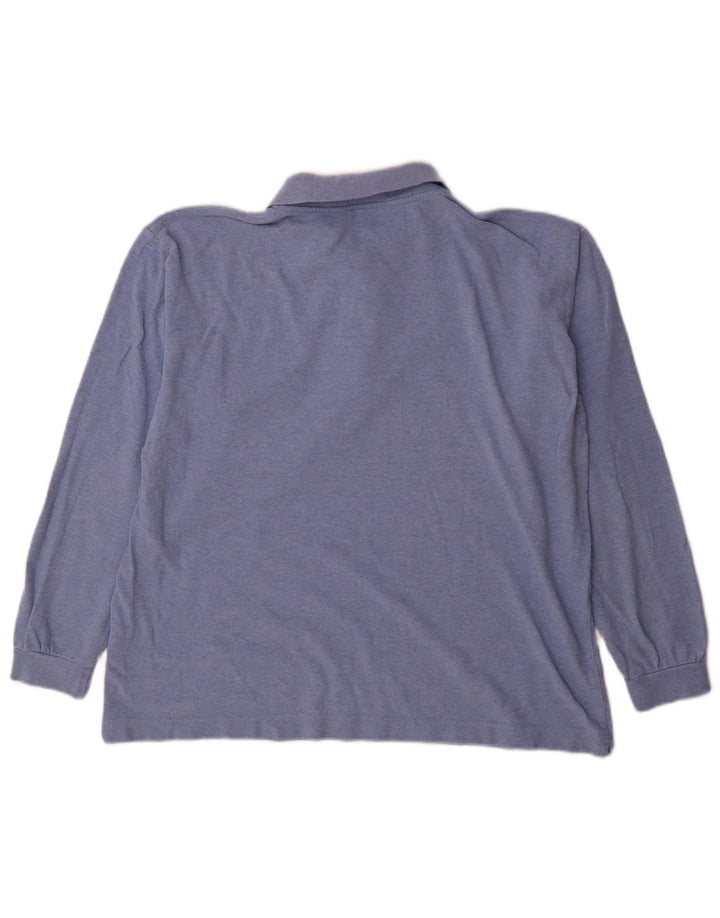 Kappa Polo à manches longues pour homme en coton bleu moyen