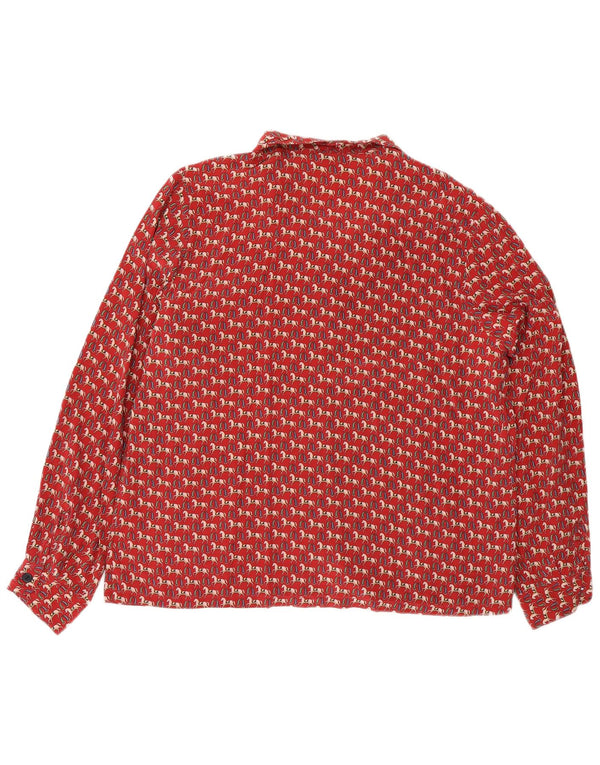 Ball On Chemisier à motif abstrait pour femme EU 40 Soie rouge moyen