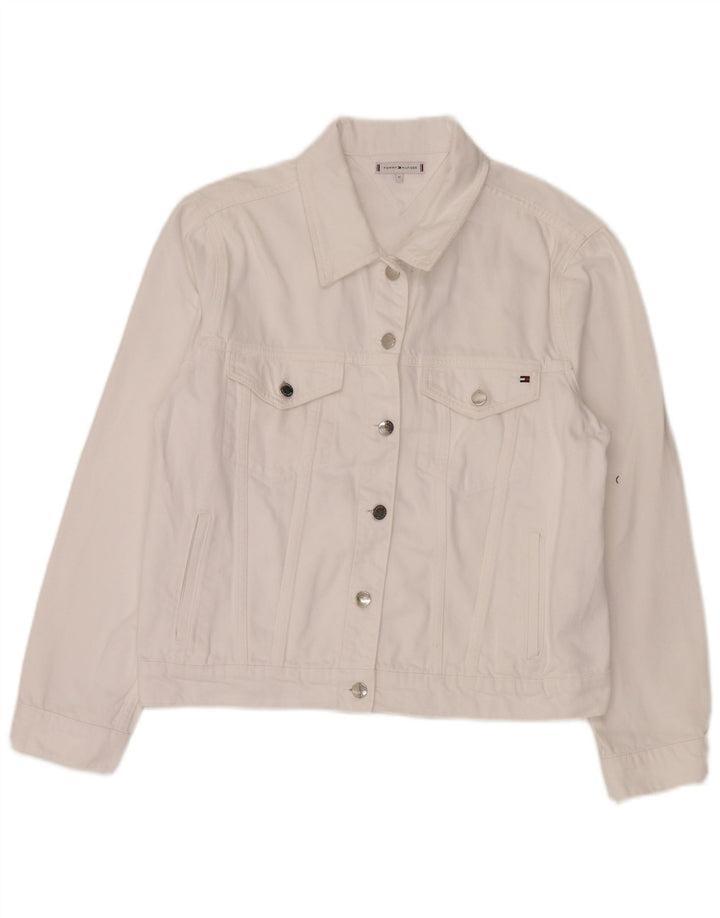 Tommy Hilfiger Veste en jean pour femme US 12 Grand coton blanc