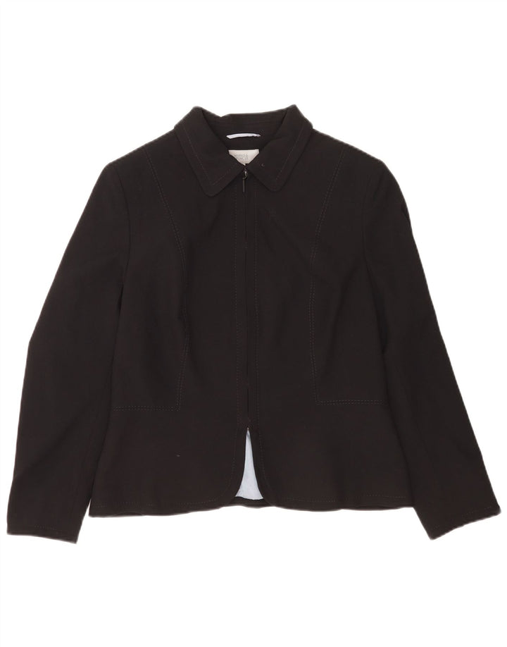 Marks & Spencer Veste blazer à fermeture éclair pour femme Petite Taille UK 14 Noir moyen