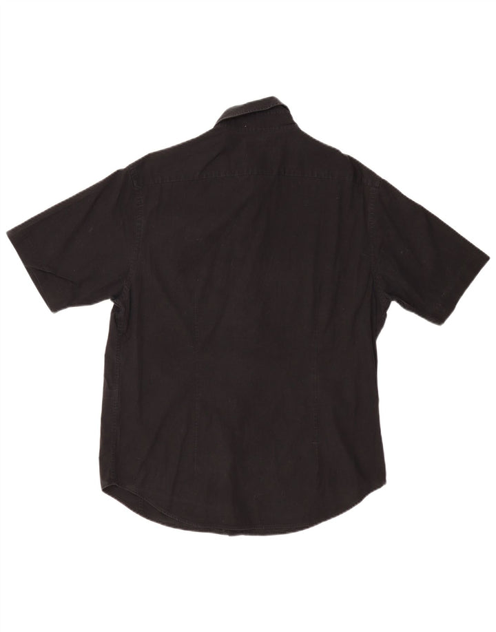 Ted Baker Chemise à manches courtes pour homme Taille 4 Grand Coton Noir