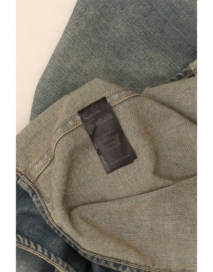 All Saints Chemise En Jean Coupe Slim Bleu Moyen Coton Homme