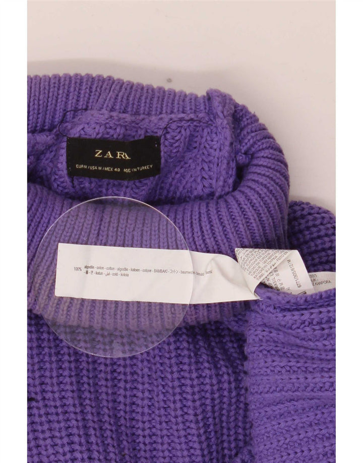 Zara Pull Col Roulé Homme Violet Moyen Coton
