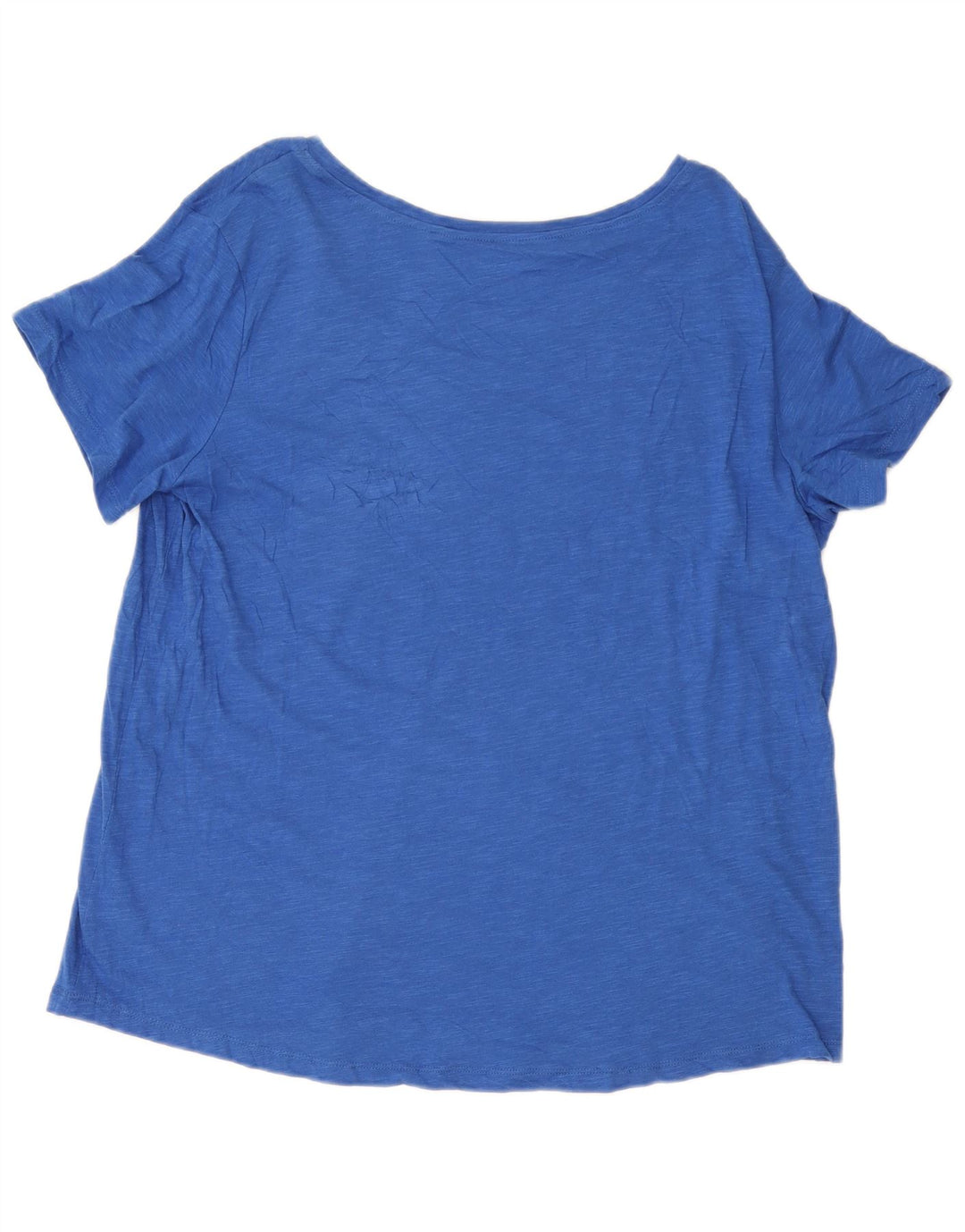 EDDIE BAUER T-Shirt Femme Top UK 20 2XL Bleu Moucheté Coton