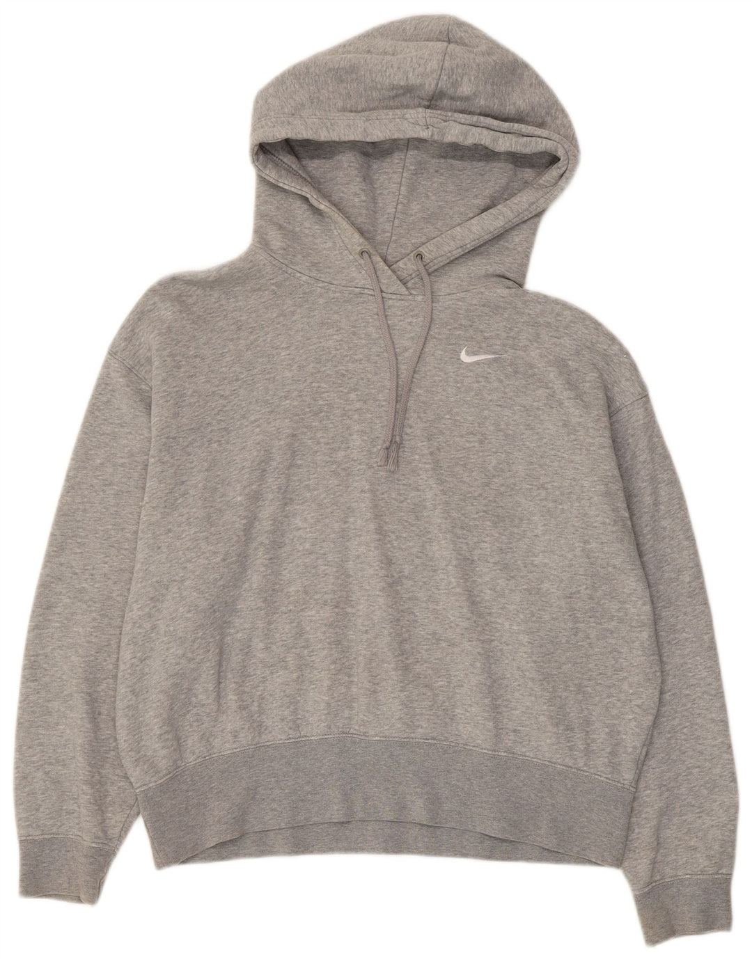NIKE Pull à capuche surdimensionné pour femme UK 10 Petit coton moucheté gris