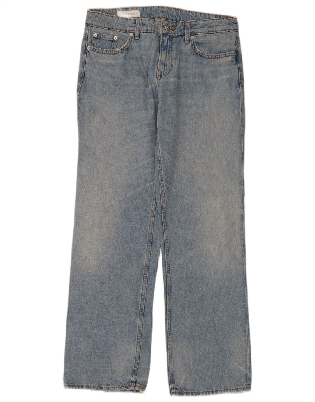 Zara Jean droit pour femme EU 40 Medium W34 L34 Bleu Coton