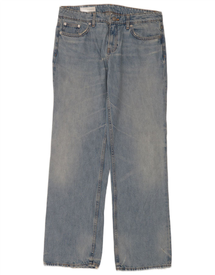 Zara Jean droit pour femme EU 40 Medium W34 L34 Bleu Coton