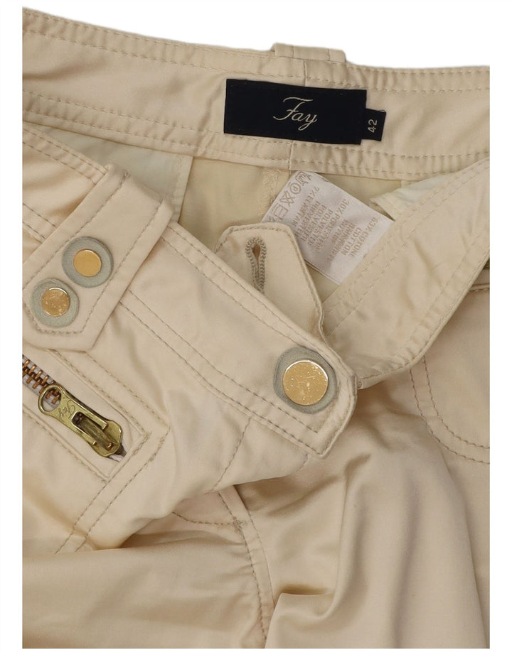 Fay Pantalon Capri Femme IT 44 Medium W30 L20 Coton Blanc Cassé
