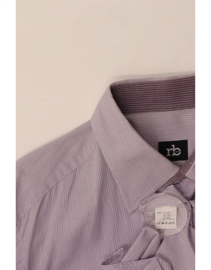 ROCCOBAROCCO Chemise Homme Coton Rayé Violet Moyen