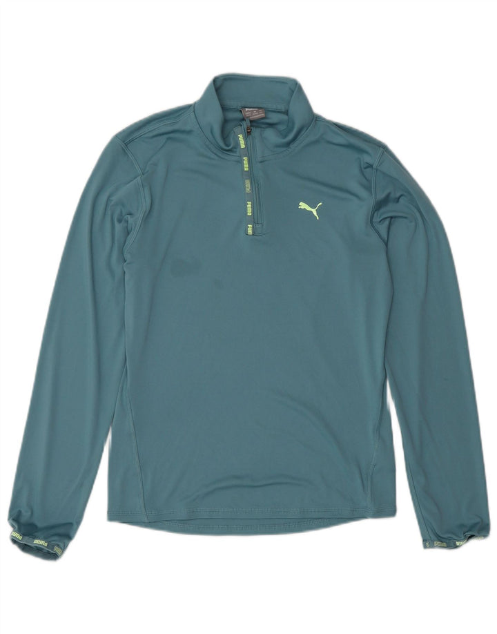 Puma Haut de survêtement zippé à col zippé garçon 13-14 ans Bleu Polyester