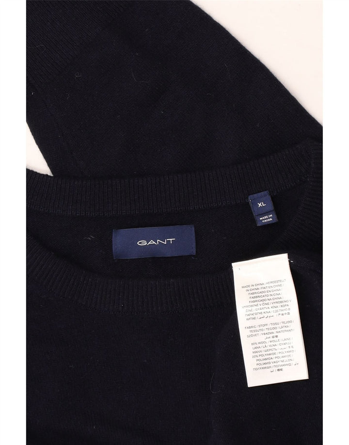 Gant Homme Col Bateau Pull XL Bleu Marine Laine