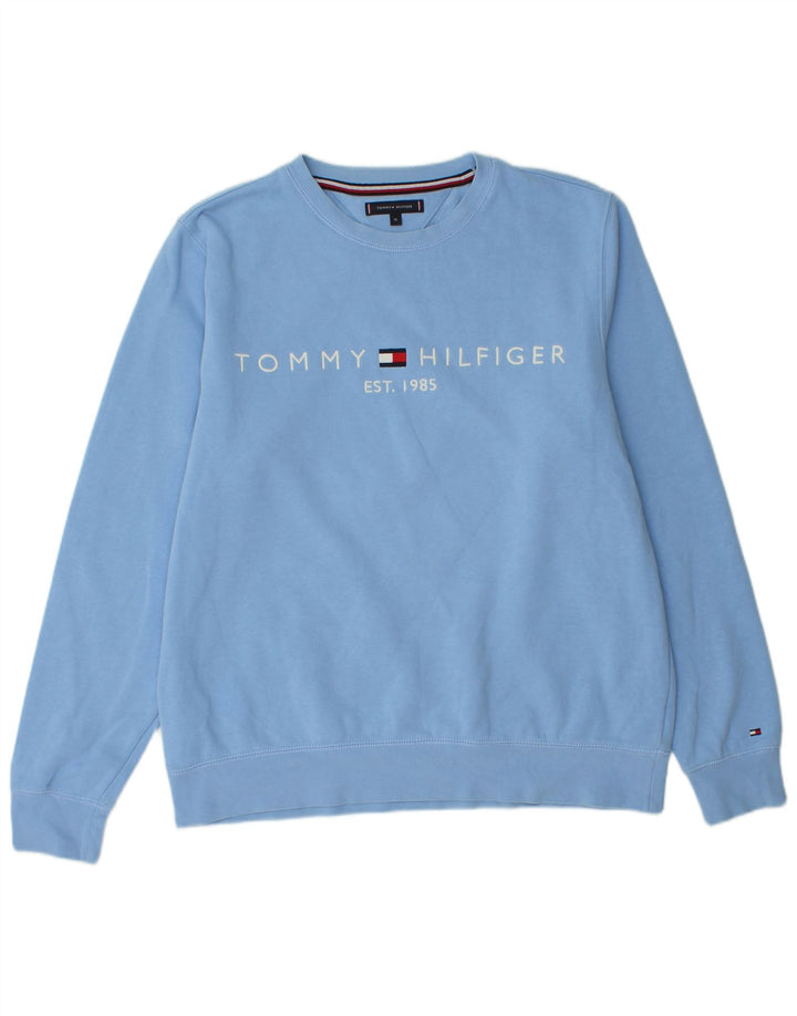 TOMMY HILFIGER Sweat-Shirt Graphique Homme XL Bleu Coton