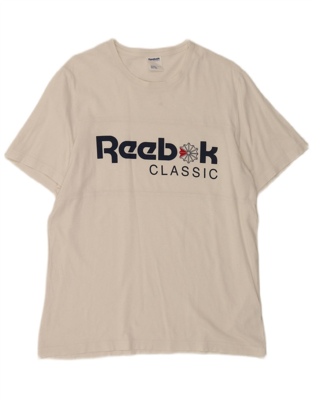 Reebok T-Shirt Classic Graphic Homme Blanc Large Coton