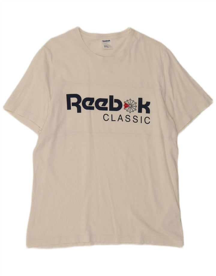 Reebok T-Shirt Classic Graphic Homme Blanc Large Coton