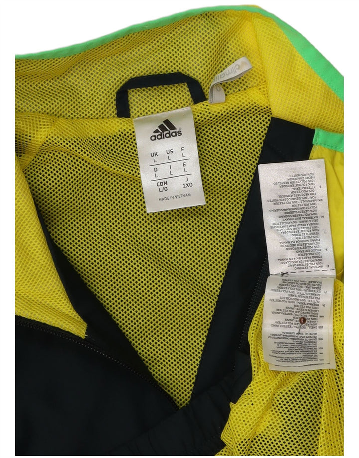 ADIDAS Veste de survêtement Climalite pour hommes, grand, bleu marine, colour block